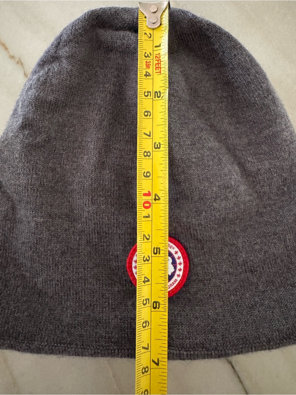Canada Goose Men's Beanie Gray Size OS 100% Wool Winter Beanie With Logo